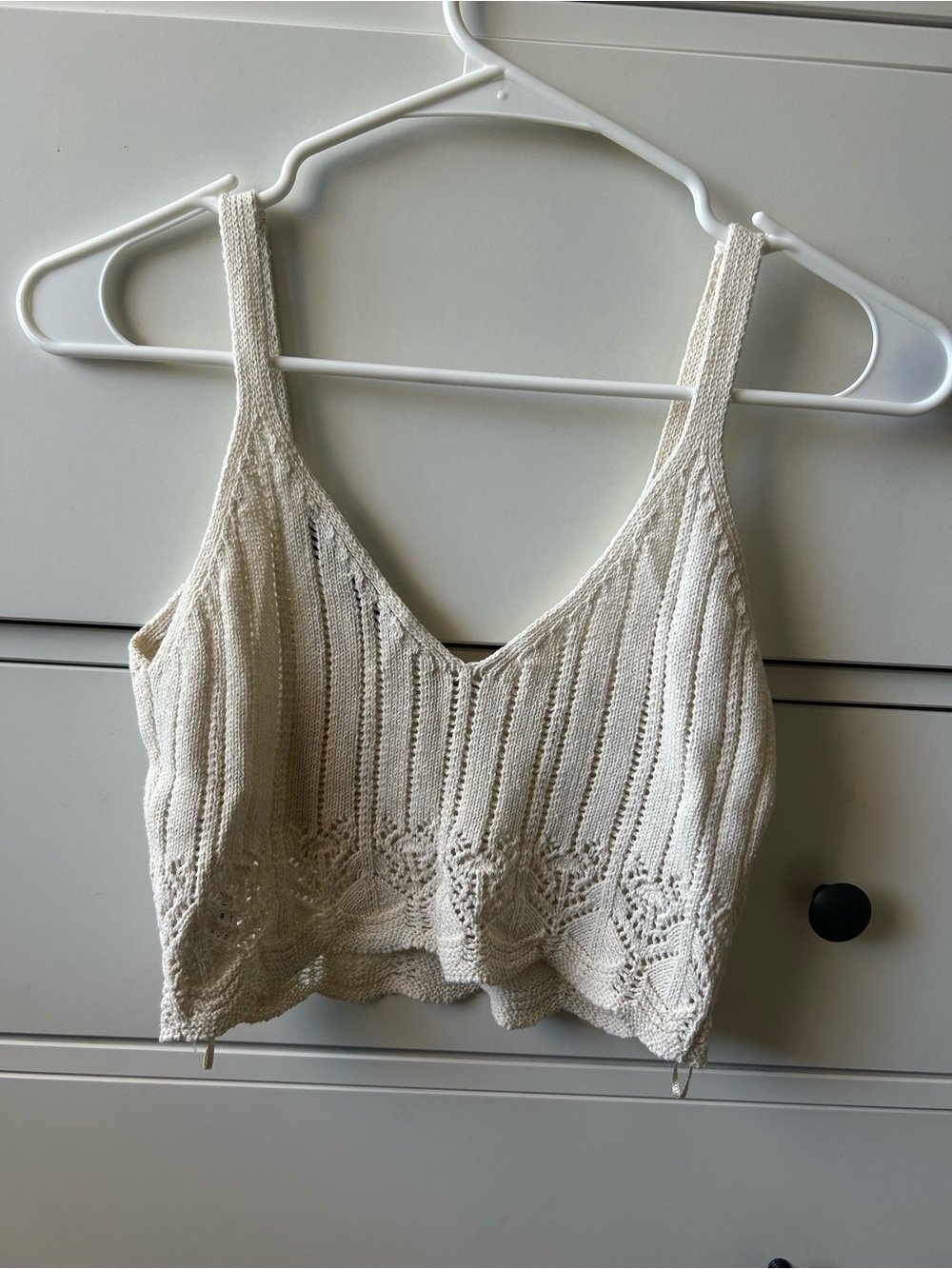 Zara Cream Knit Cropped Camisole - Picture 2 of 3